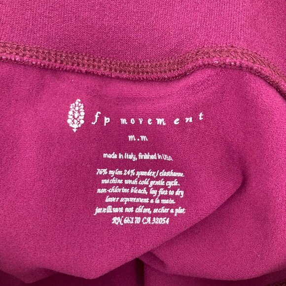 Free People Movement Knit Leggings High Rise Fuchsia Pink Nylon Womens Medium - Picture 2 of 4